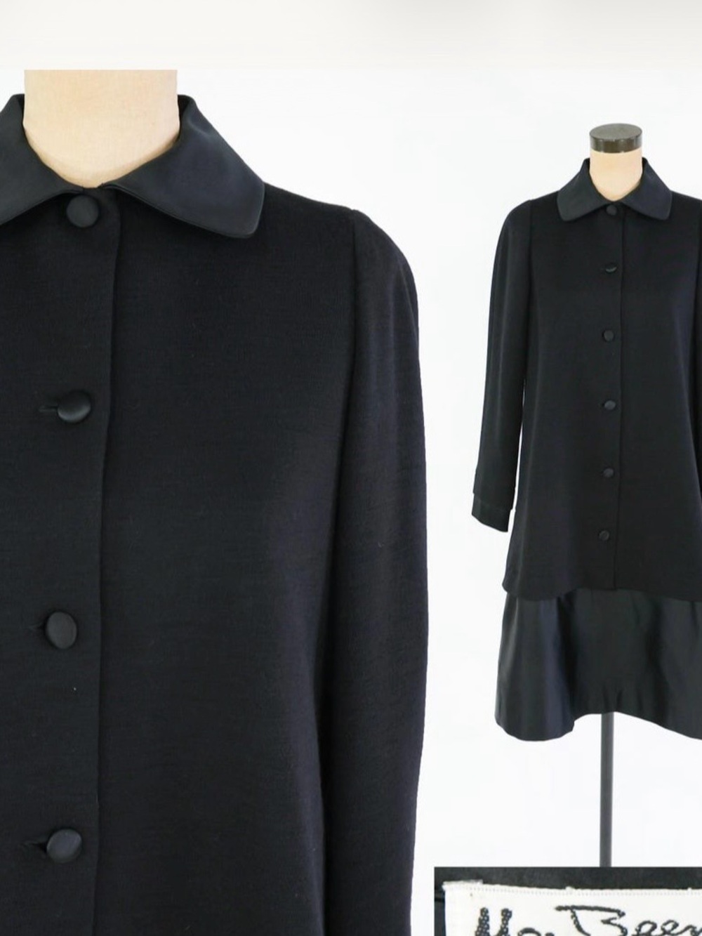 Rare Vintage Mr. Beene Geoffrey Been wool and silk swing dress